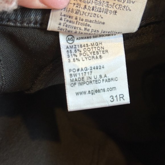 AG Adriano Goldschmied Jean Jackson Black Contour Tuxedo Skinny Low Boho Size 31 - Picture 15 of 15